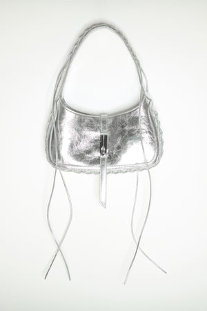 HEARTBREAKER BAG in crinkled sliver