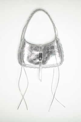 HEARTBREAKER BAG in crinkled sliver