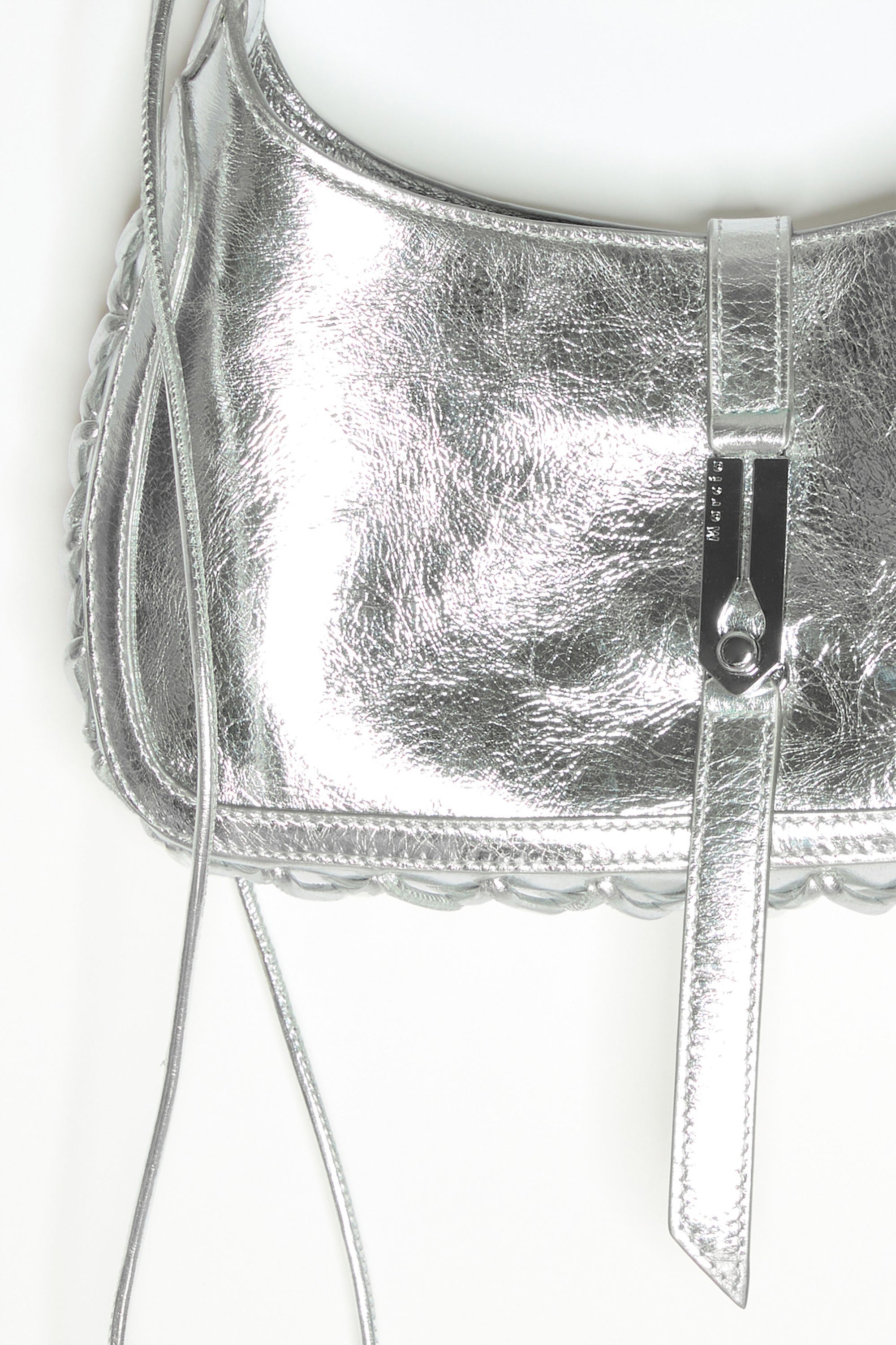 HEARTBREAKER BAG in crinkled sliver