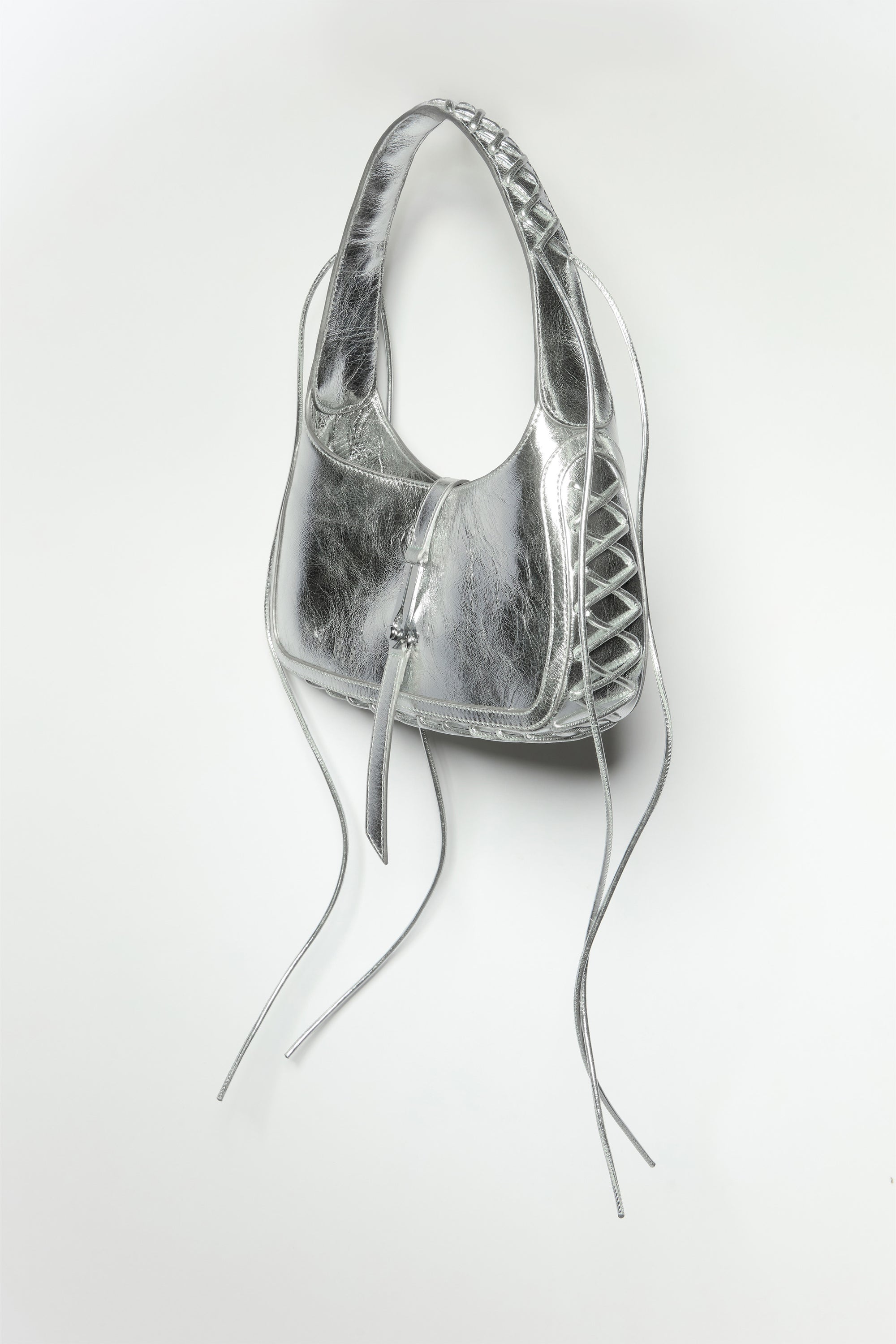 HEARTBREAKER BAG in crinkled sliver