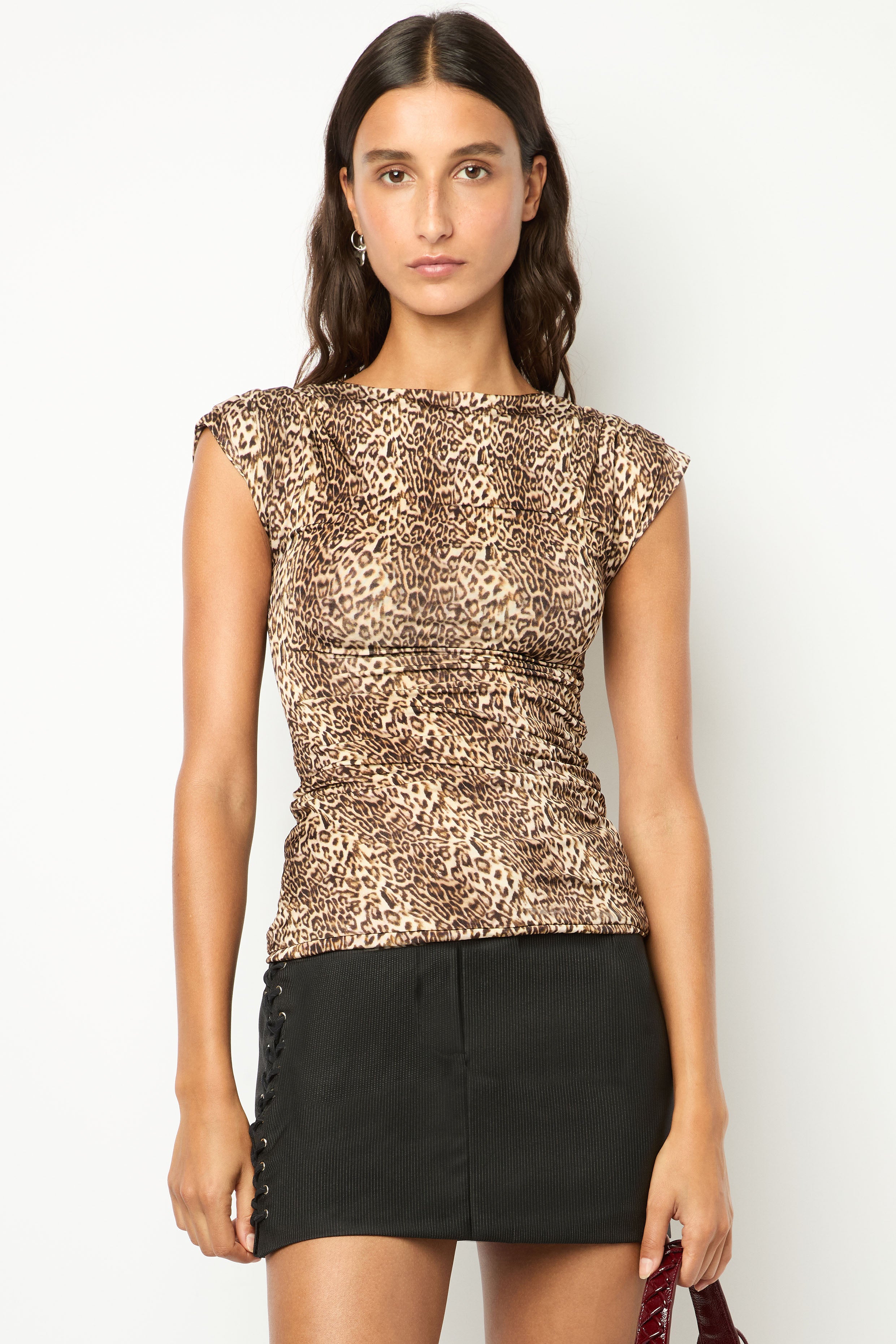 KIMONO SLEEVE TOP in leopard print