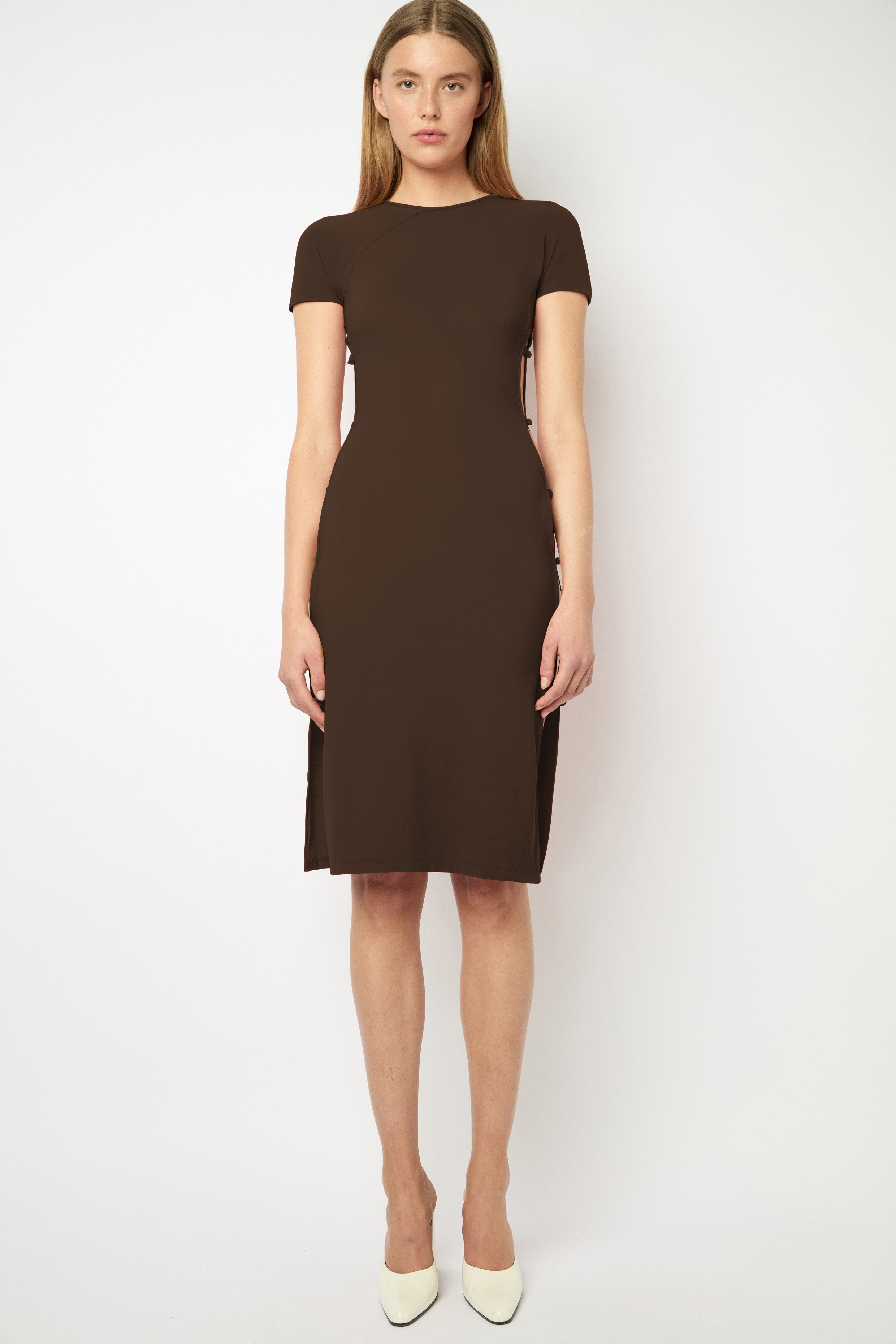 TCHIKIBOUM MIDI DRESS in chocolate