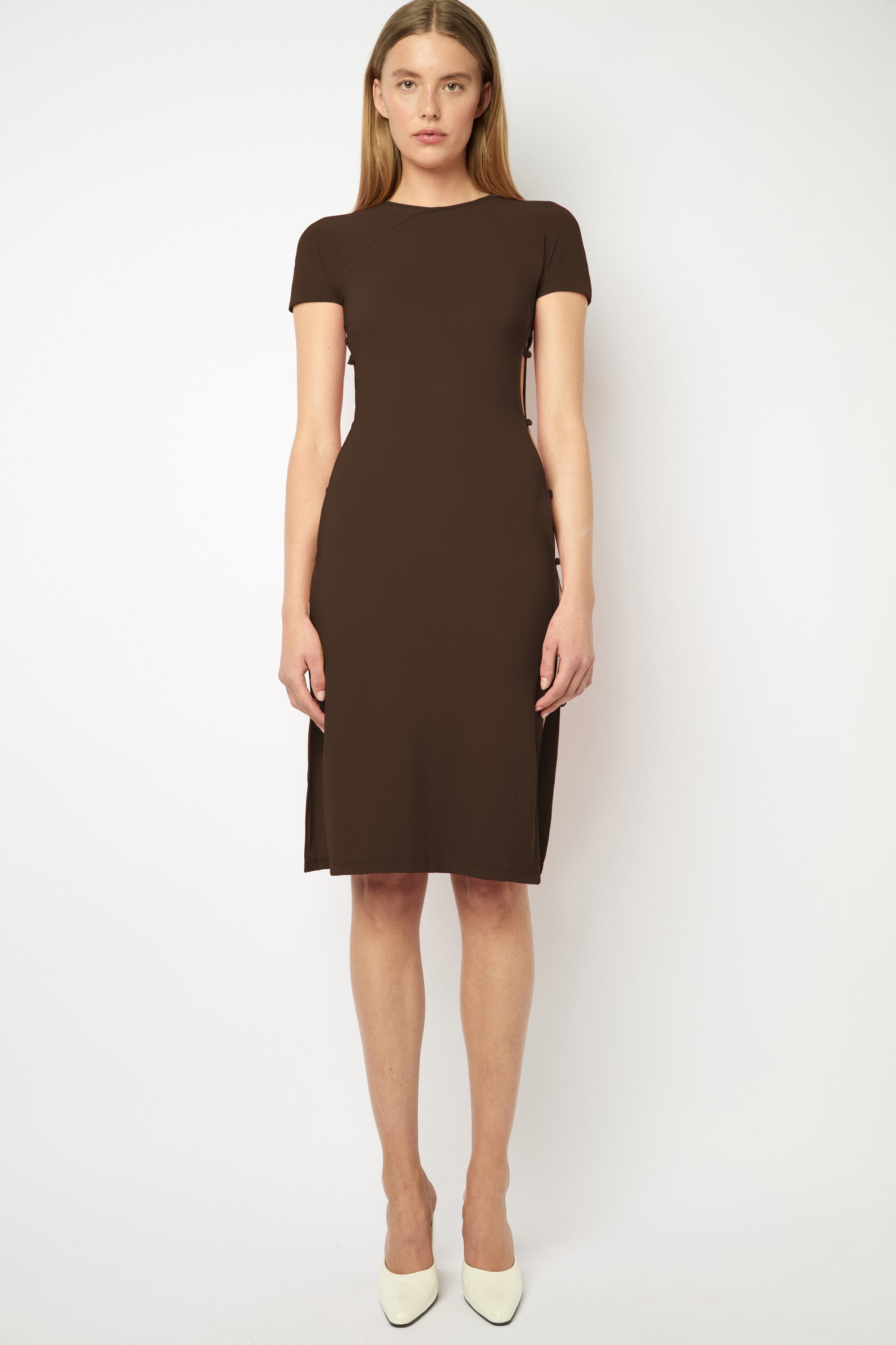 TCHIKIBOUM MIDI DRESS in chocolate