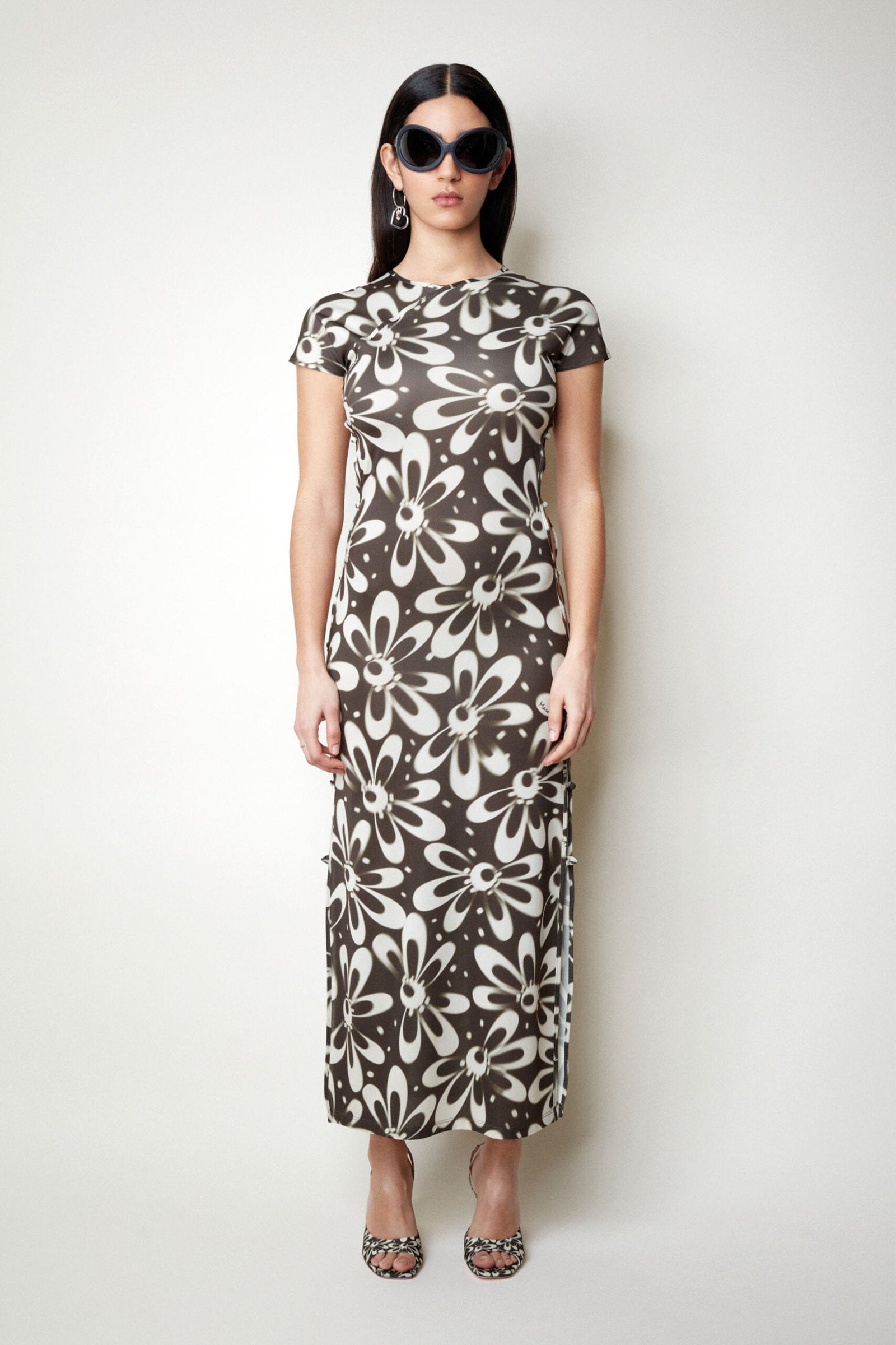 TCHIKIBOUM LONG DRESS in floral cappuccino